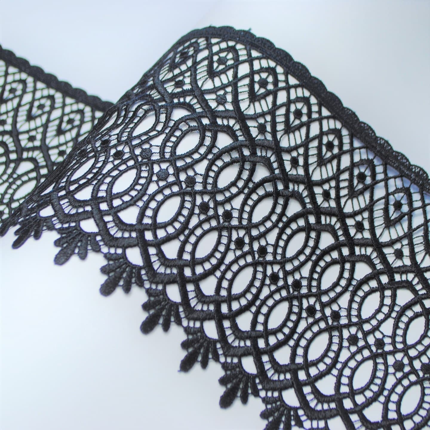 Gipiura do doszycia 4154/20 czarna, gipiura do firan, gipiura do odzieży, gipiura do sukienki, gipiura ubraniowa, gipiura odzieżowa