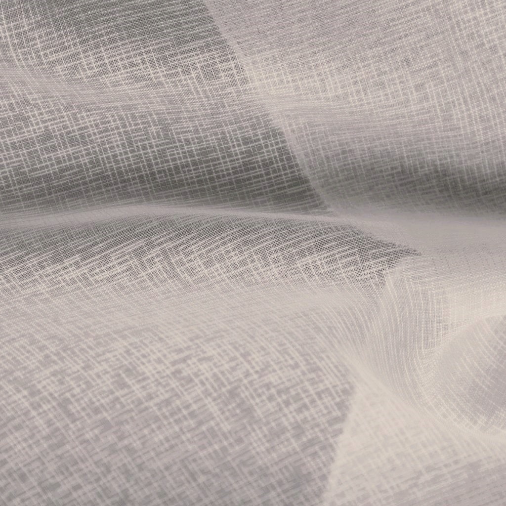 Tekstura białej tkaniny z delikatnym wzorem w kratkę, zbliżenie na szczegóły materiału.